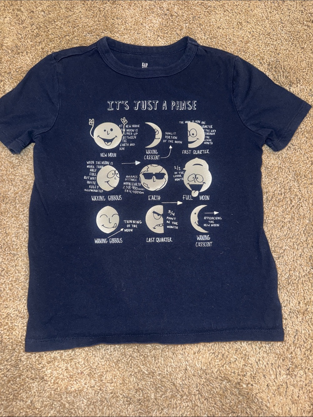 GAP Navy 'It's Just a Phase' Moon Phases Graphic Tee